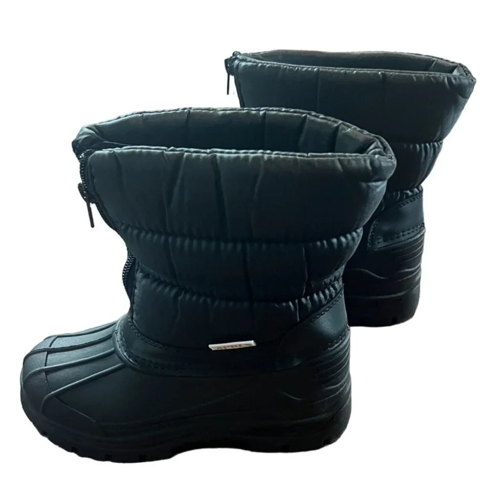New Après By Lamo Youth Winter Snow Boots Size‎ 1Y Black Faux Fur Lined NWT